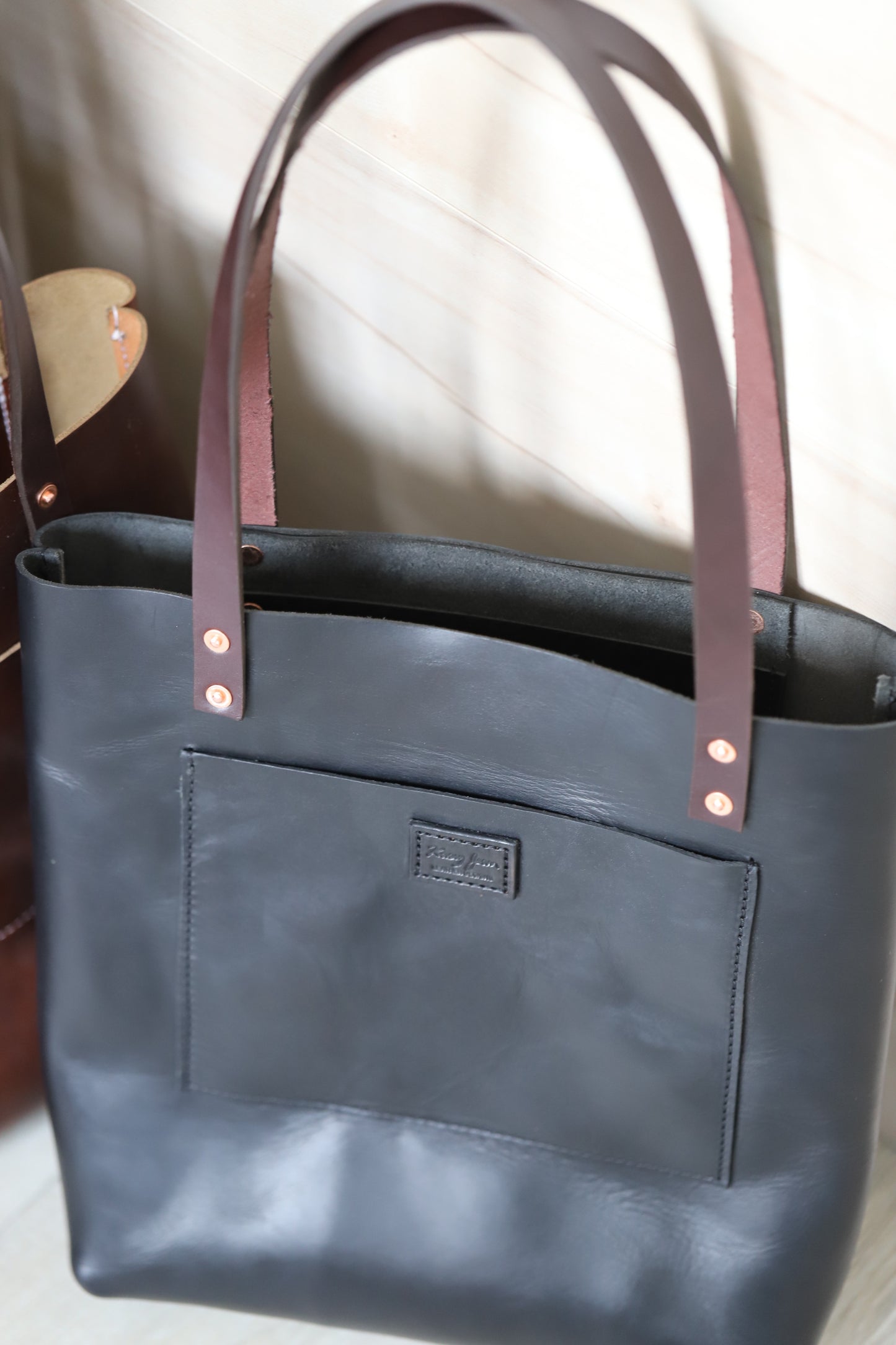 Black Beauty Leather Tote Bag