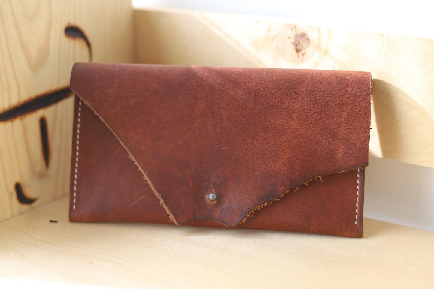 Essentials Raw Edge Leather Clutch