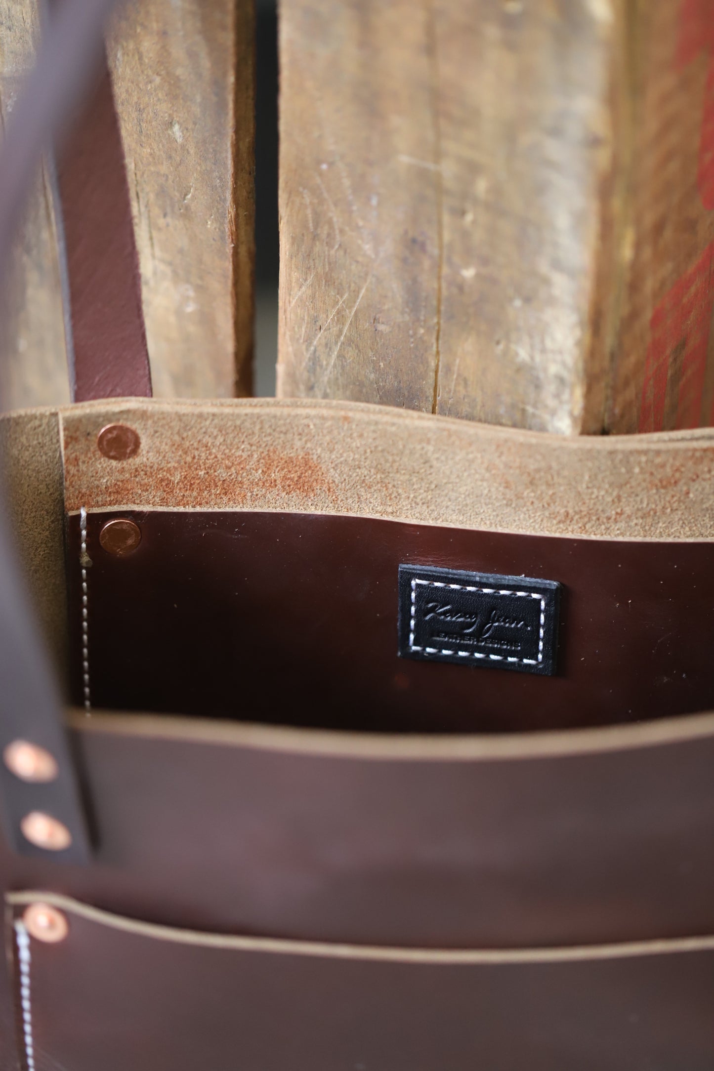 Dark Cherry Mocha Brown- Leather Tote Bag