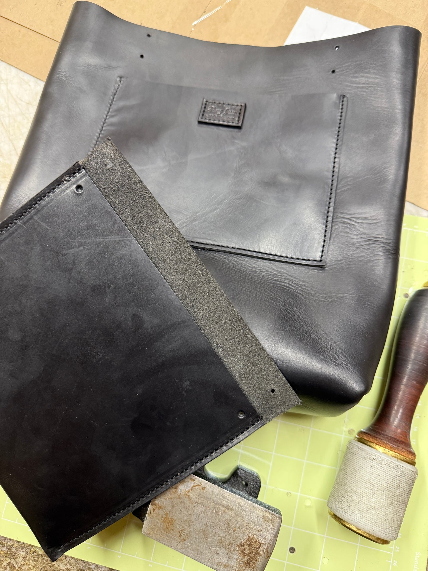 Black Beauty Leather Tote Bag