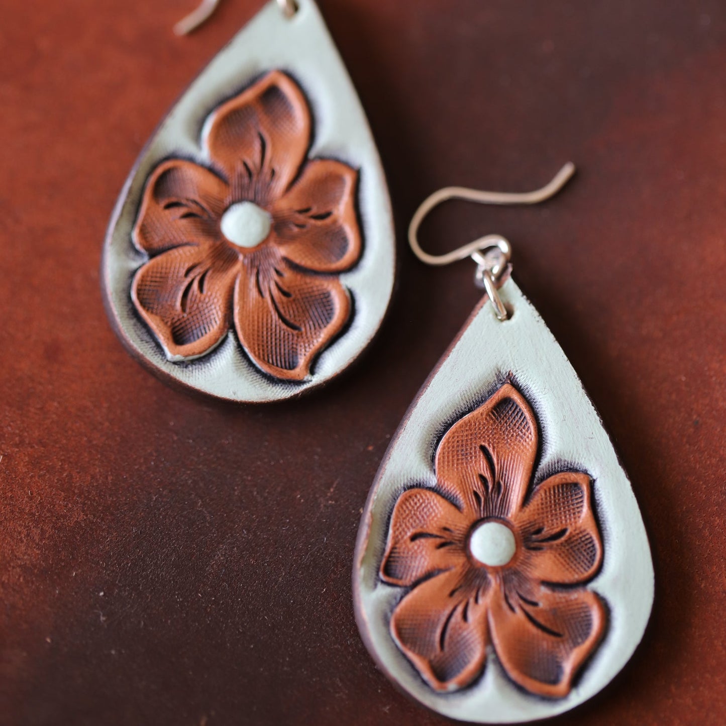 Sage Green Uptown Jane Flower Earrings