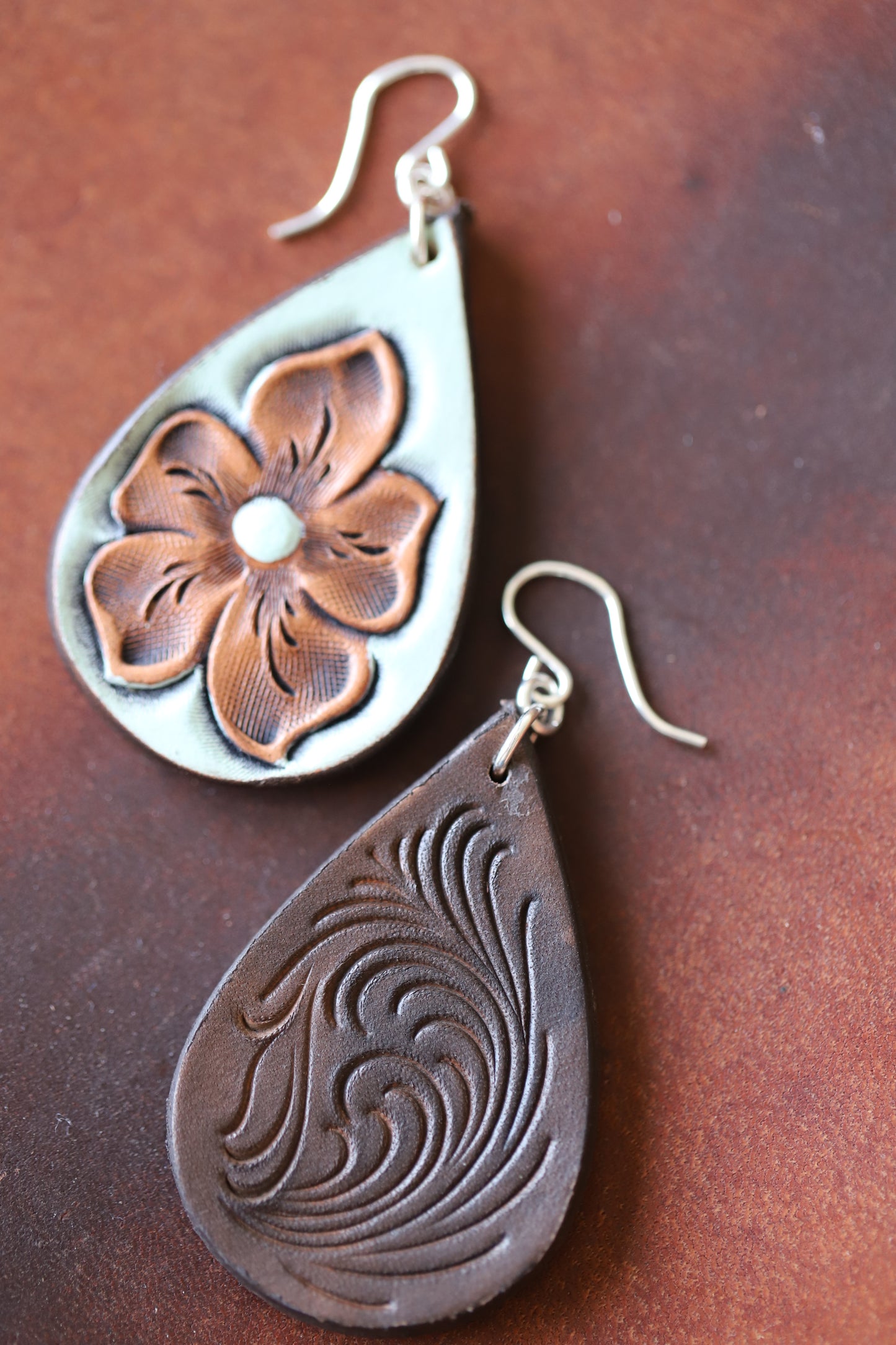 Sage Green Uptown Jane Flower Earrings