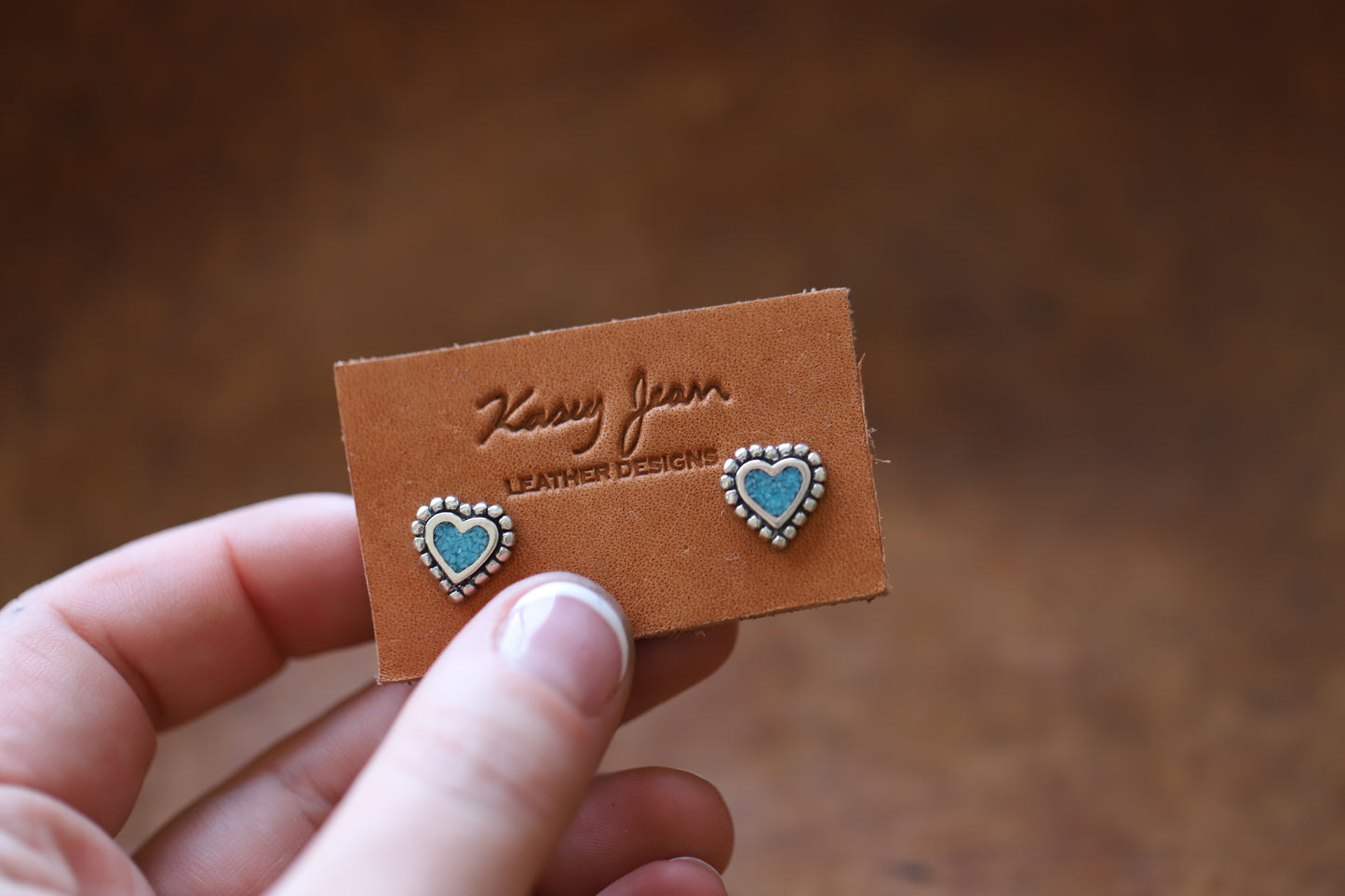 Turquoise Heart Studs