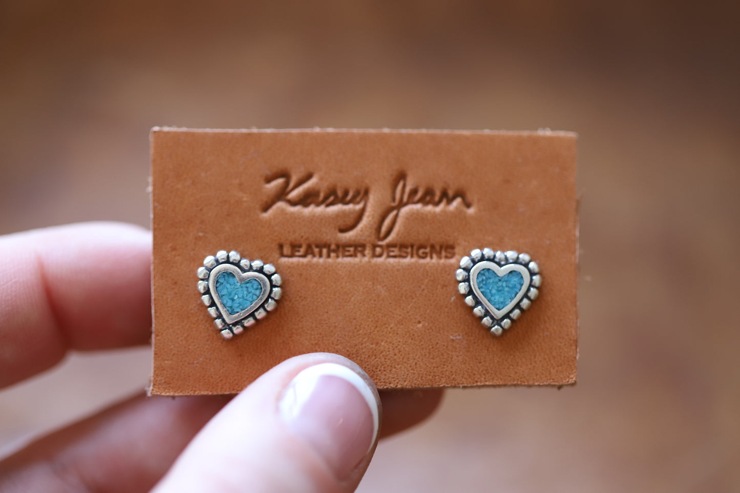 Turquoise Heart Studs