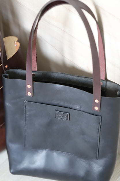 Black Beauty Leather Tote Bag