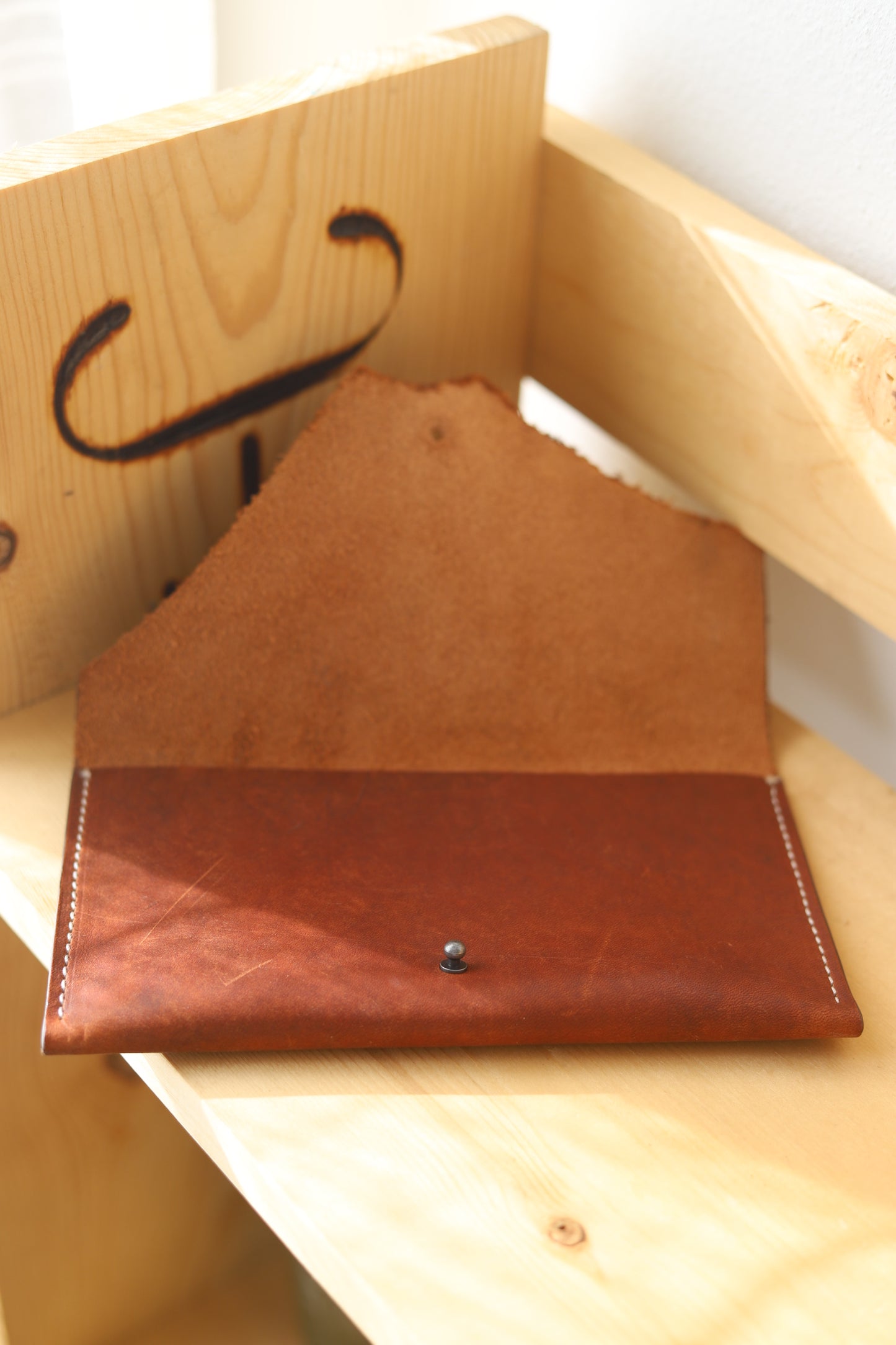 Essentials Raw Edge Leather Clutch
