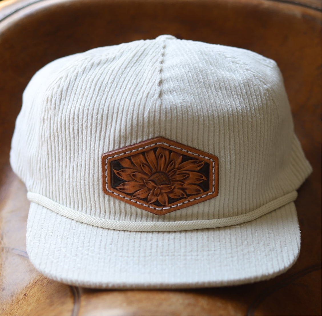 Cream Corduroy - Sunflower Patch Hat