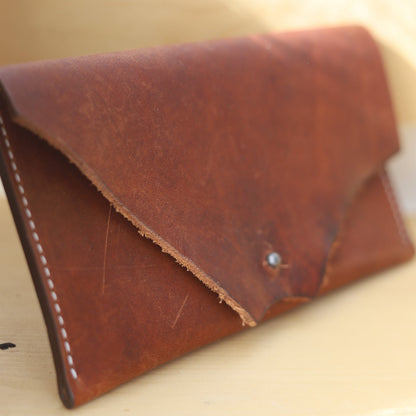 Essentials Raw Edge Leather Clutch
