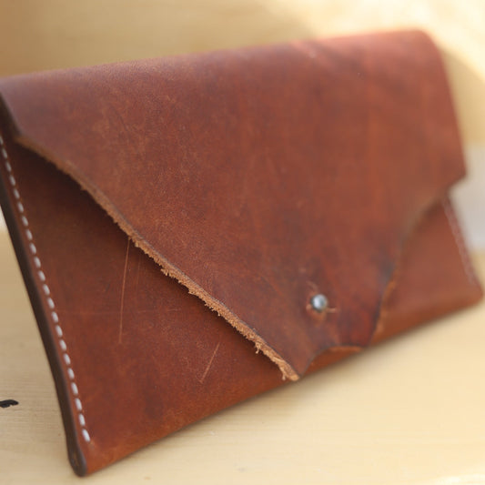 Essentials Raw Edge Leather Clutch