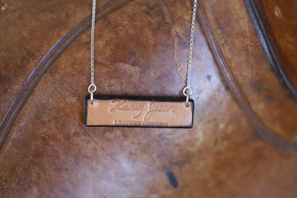 Custom Leather Bar Necklace