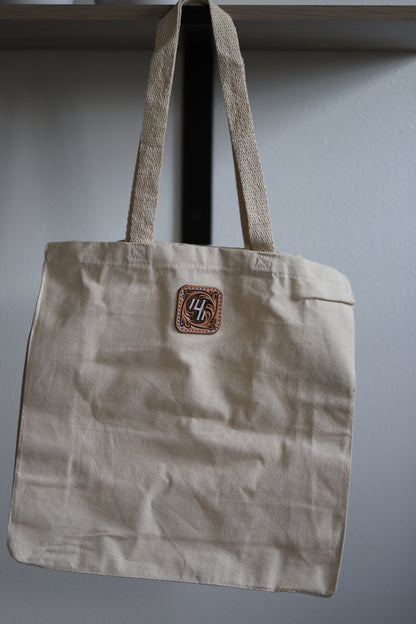 Canvas Shopper Tote with Custom Patch