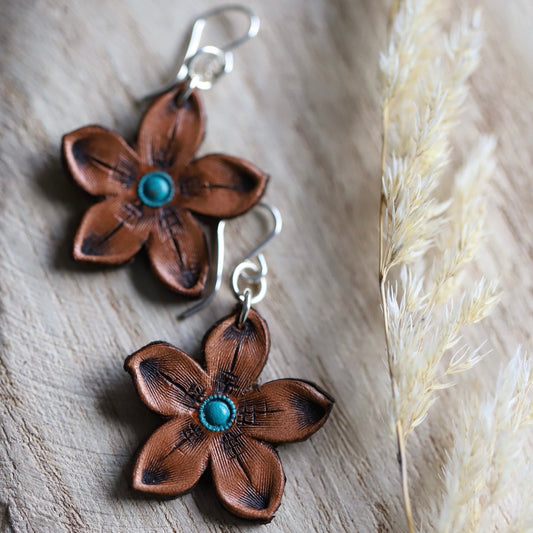 Touch of Turquoise Small Flower Earrings