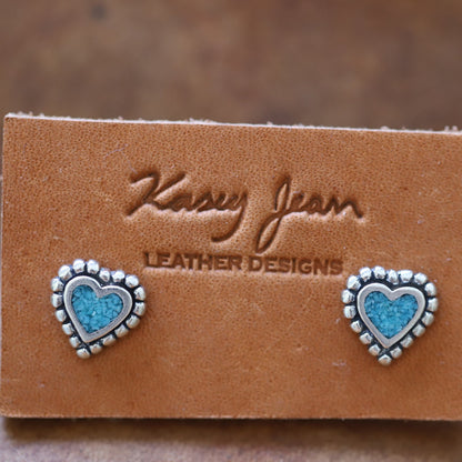 Turquoise Heart Studs