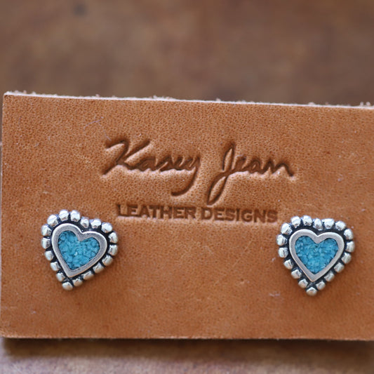 Turquoise Heart Studs